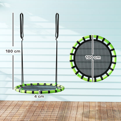 Nest Swing Ø100 cm Plate Swing Height Adjustable Garden Swing up to 150 kg load-bearing Durable & Weatherproof Children's Swing Hanging Swing Outdoor Indoor for Kids and Adults