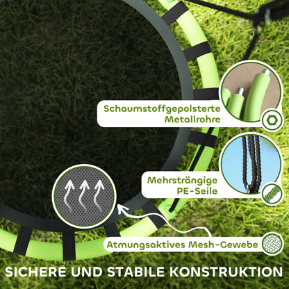 Nest Swing Ø100 cm Plate Swing Height Adjustable Garden Swing up to 150 kg load-bearing Durable & Weatherproof Children's Swing Hanging Swing Outdoor Indoor for Kids and Adults