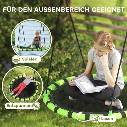 Nest Swing Ø100 cm Plate Swing Height Adjustable Garden Swing up to 150 kg load-bearing Durable & Weatherproof Children's Swing Hanging Swing Outdoor Indoor for Kids and Adults