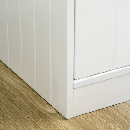 Elevated Dog Bowl Feeding Station with Storage Water Bowl 2 x 2000ml Stainless Steel Bowls Feeding Bowl Dog Bowls Feeding Station for Large Dogs Cats White