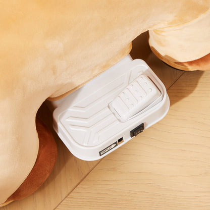 6V Kids Electric Horse Shaped Car, 2 km/h Children's Vehicle with Music, Ride-On Toy with Foot Pedal, Electric Horse for Kids 1.5-3 Years, Brown