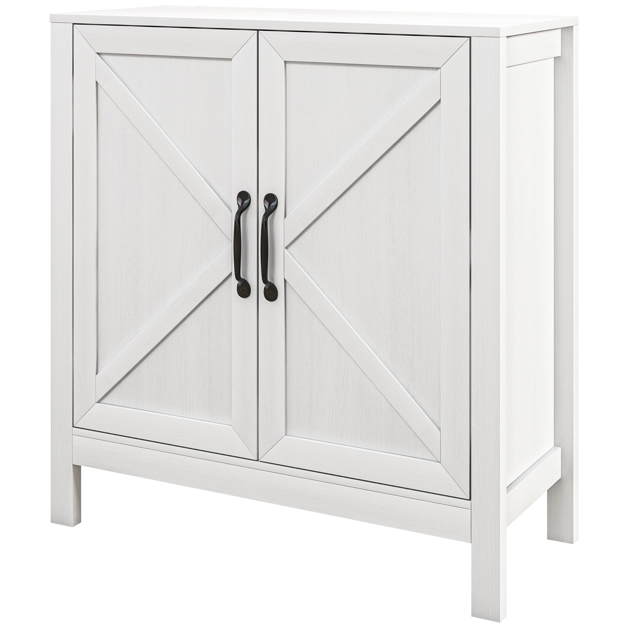 Modern Living Room Sideboard with Adjustable Shelf and Anti-Tip Design for Kitchen Dining Room Bedroom Hallway 80x35x85 cm White