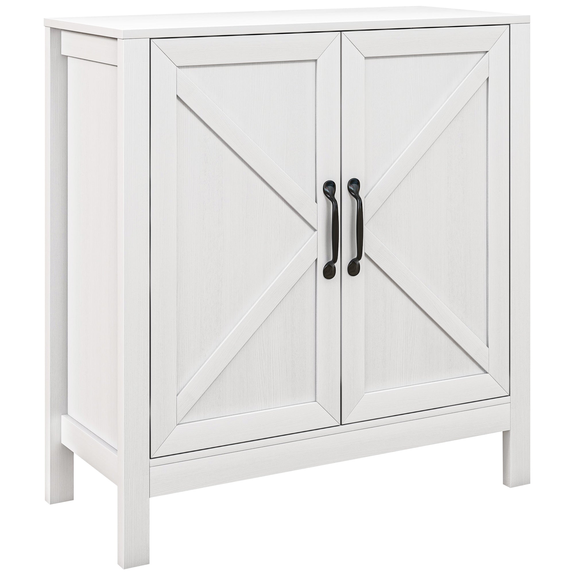 Modern Living Room Sideboard with Adjustable Shelf and Anti-Tip Design for Kitchen Dining Room Bedroom Hallway 80x35x85 cm White