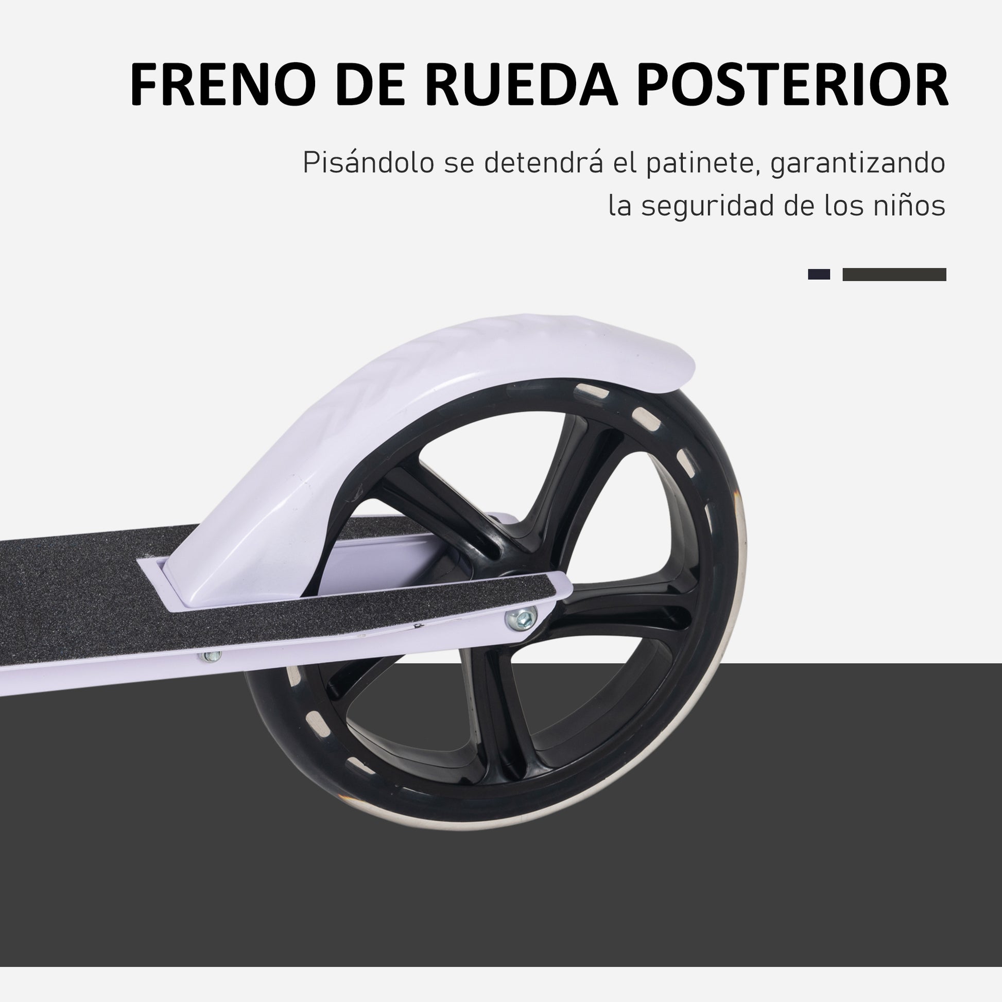 Folding Scooter for Kids 7-14 Years Adjustable Height Handlebar 4 Levels with Brake 88x37x100 cm White