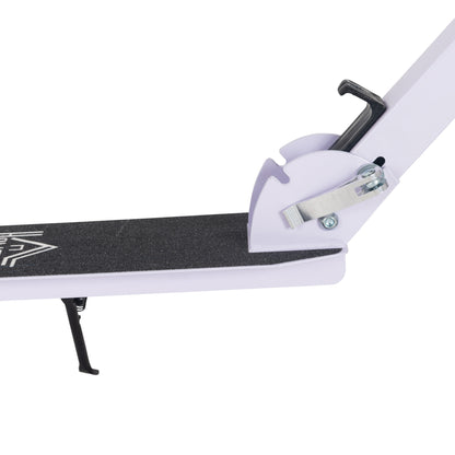 Folding Scooter for Kids 7-14 Years Adjustable Height Handlebar 4 Levels with Brake 88x37x100 cm White