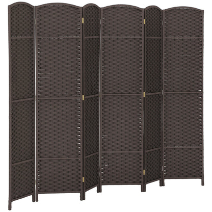 6-Panel 240x170 cm Room Divider Folding Privacy Screen for Living Room Bedroom Office Brown