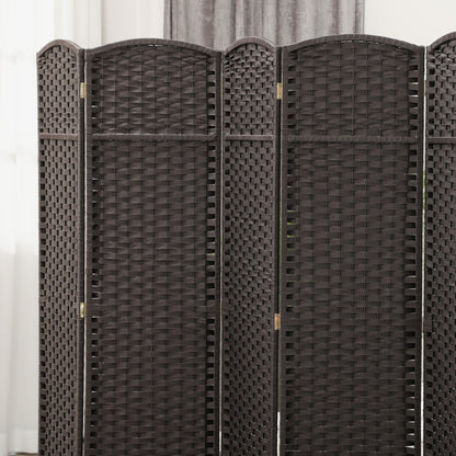 6-Panel 240x170 cm Room Divider Folding Privacy Screen for Living Room Bedroom Office Brown