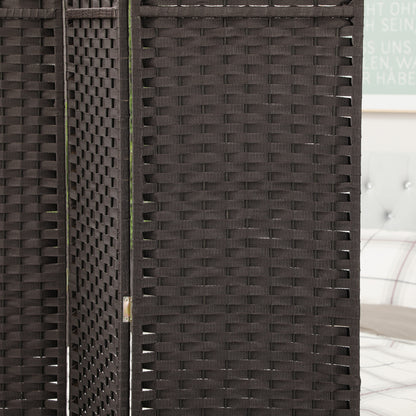 6-Panel 240x170 cm Room Divider Folding Privacy Screen for Living Room Bedroom Office Brown