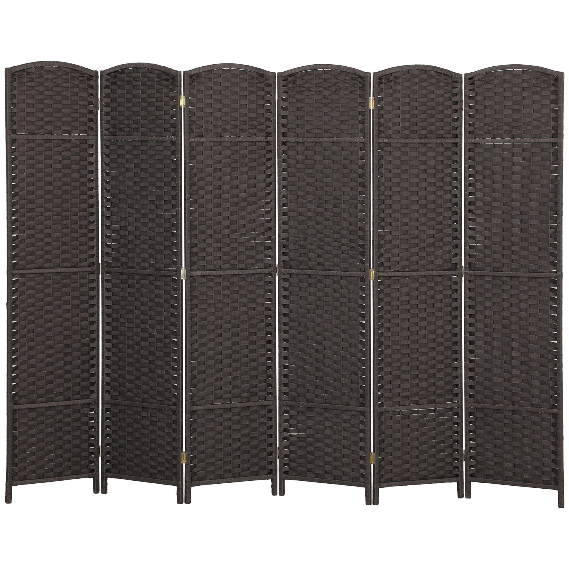 6-Panel 240x170 cm Room Divider Folding Privacy Screen for Living Room Bedroom Office Brown