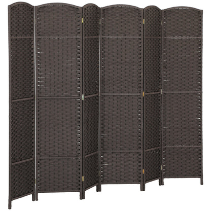 6-Panel 240x170 cm Room Divider Folding Privacy Screen for Living Room Bedroom Office Brown