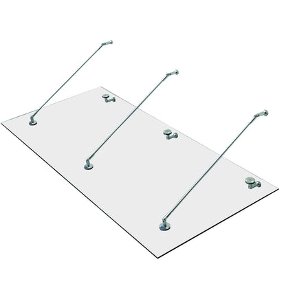 Canopy Glass Canopy Door Canopy Tempered Glass (ESG) Stainless Steel Clear Glass 200x90cm