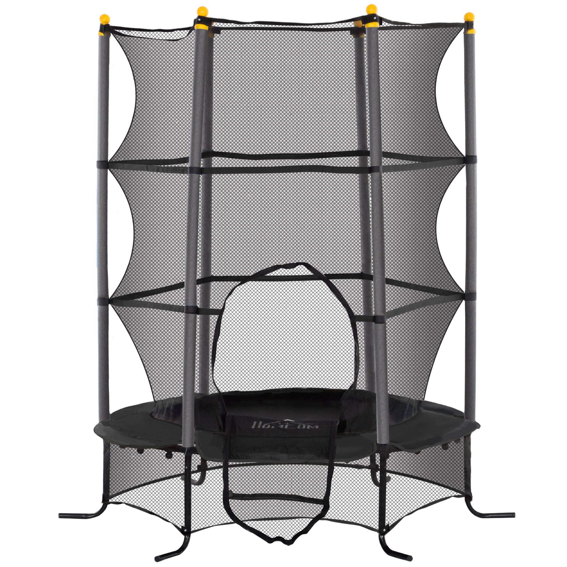 Kids Trampoline Ø163x190 cm Children's Trampoline for +3 Years with Safety Net and Steel Frame 50 kg Weight Capacity for Indoor and Outdoor Use Black