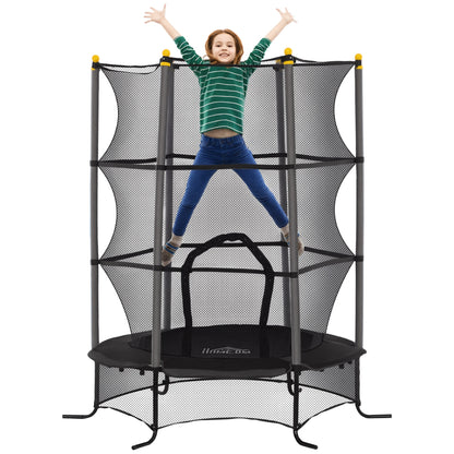 Kids Trampoline Ø163x190 cm Children's Trampoline for +3 Years with Safety Net and Steel Frame 50 kg Weight Capacity for Indoor and Outdoor Use Black