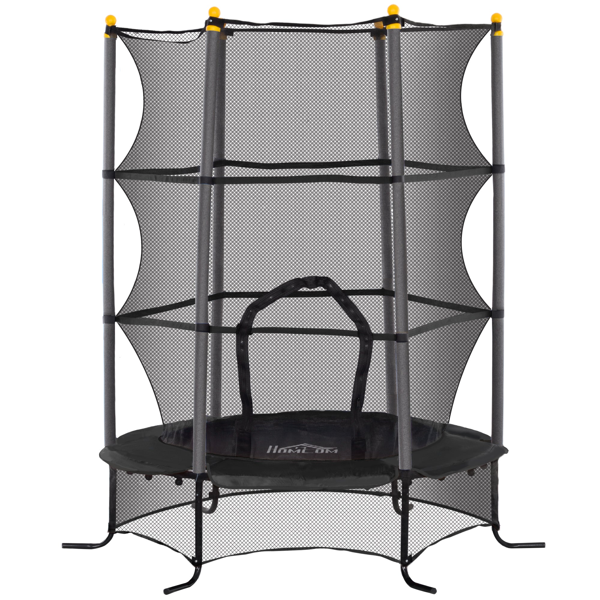 Kids Trampoline Ø163x190 cm Children's Trampoline for +3 Years with Safety Net and Steel Frame 50 kg Weight Capacity for Indoor and Outdoor Use Black