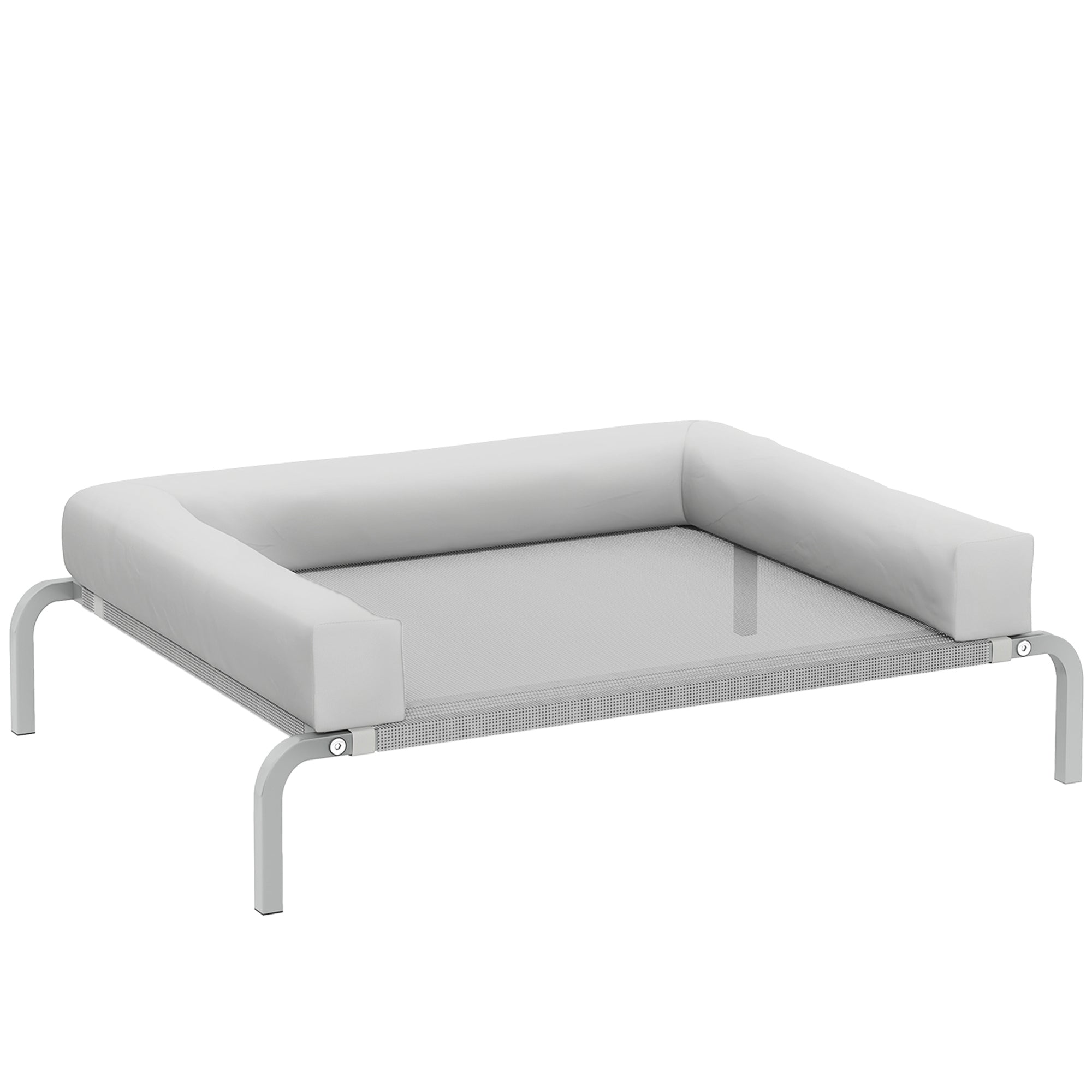Refreshing Elevated Dog Bed with Removable Supports Portable Elevated Dog Bed for Small Dogs with Breathable Mesh Steel Frame for Indoor Outdoor 90x65x30 cm Light Gray