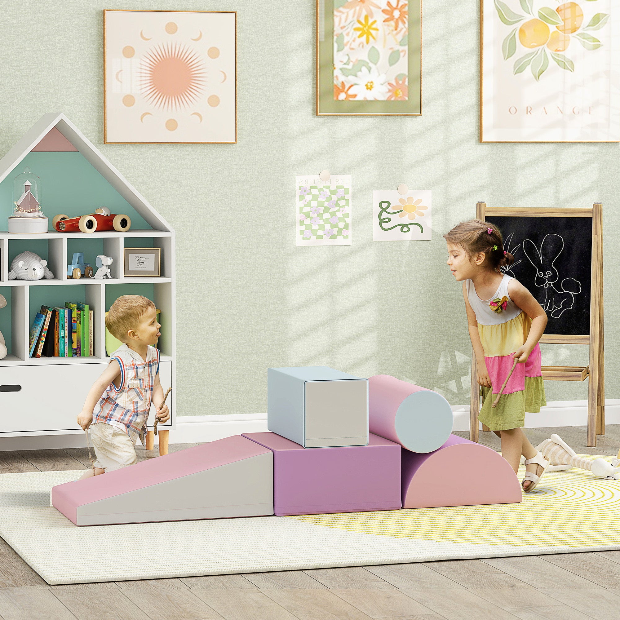 5 Piece Foam Building Blocks Kids Soft Blocks Climbing Building Bricks Soft Foam Building Blocks Giant Blocks Foam Blocks Building Set Building Blocks for Baby & Toddlers Multicolored
