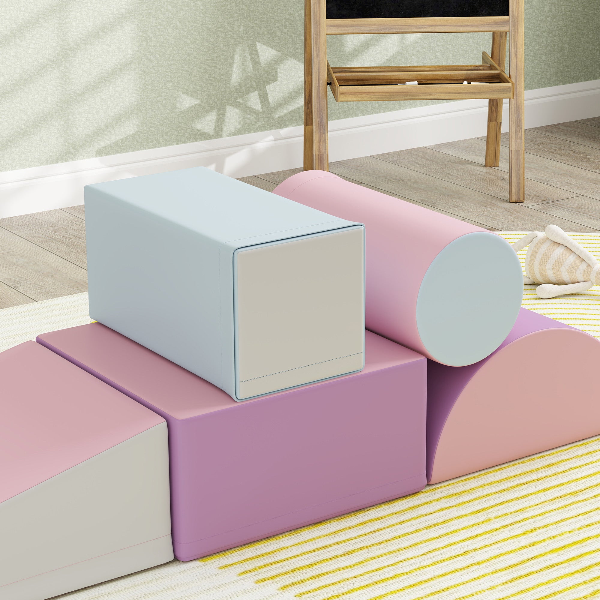5 Piece Foam Building Blocks Kids Soft Blocks Climbing Building Bricks Soft Foam Building Blocks Giant Blocks Foam Blocks Building Set Building Blocks for Baby & Toddlers Multicolored