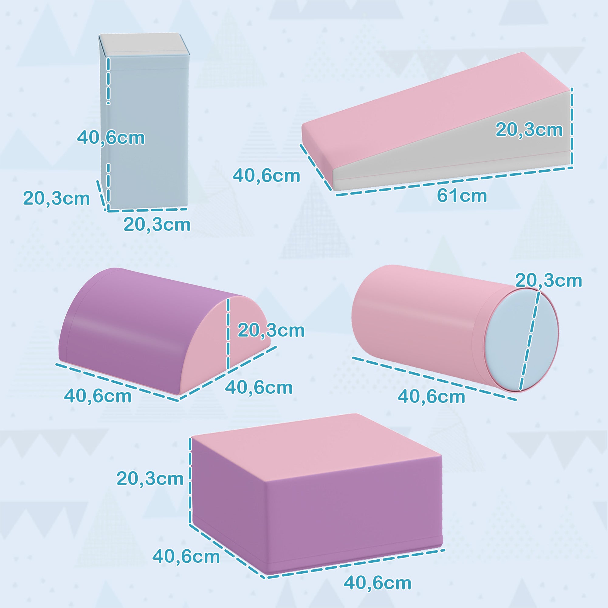 5 Piece Foam Building Blocks Kids Soft Blocks Climbing Building Bricks Soft Foam Building Blocks Giant Blocks Foam Blocks Building Set Building Blocks for Baby & Toddlers Multicolored