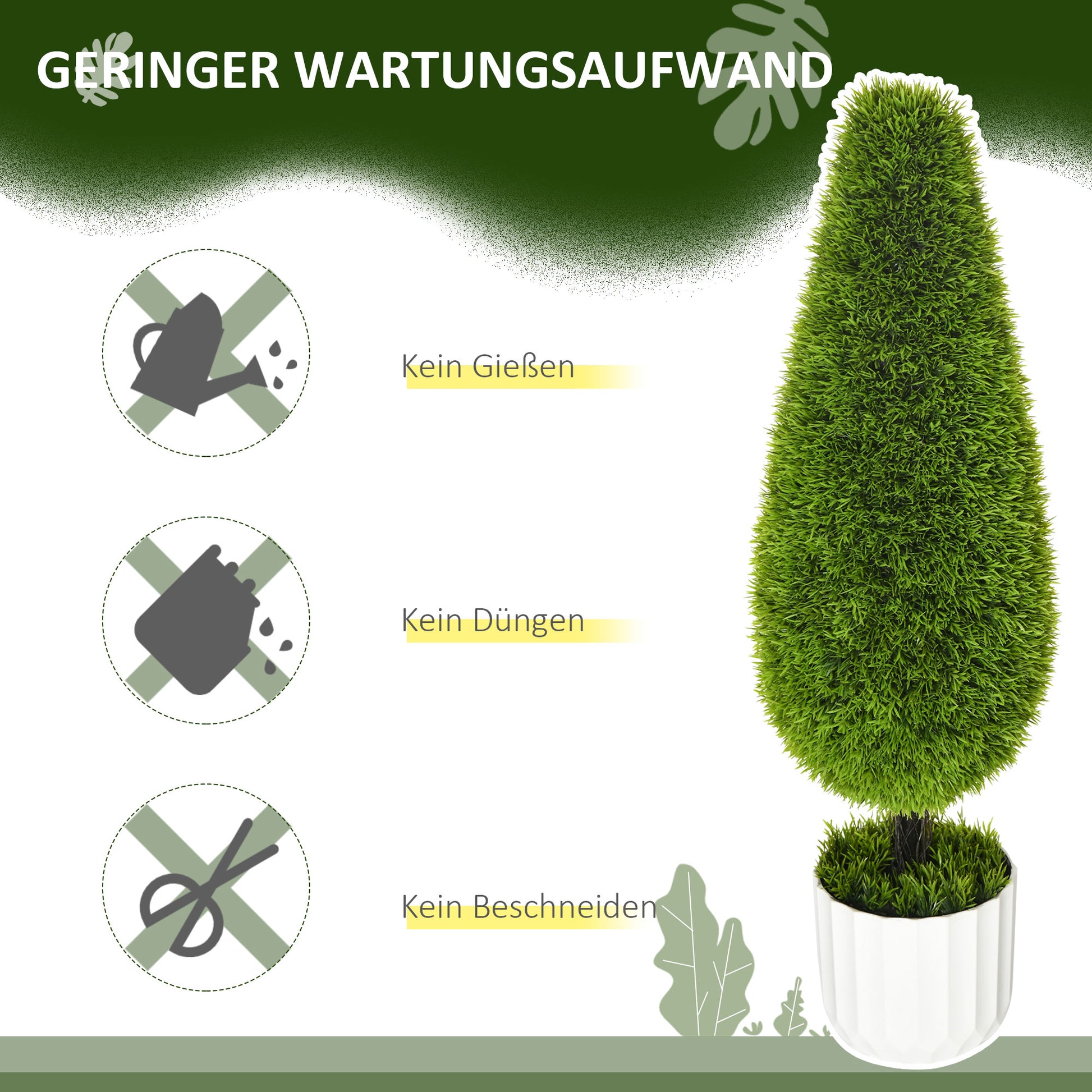 Set of 2 Artificial Cypress Trees 90 cm, Faux Tree with UV Protection, Artificial Plant, Plastic Artificial Plants in Pot, Fake Plant like real for Living Room Bedroom Garden Terrace Gift