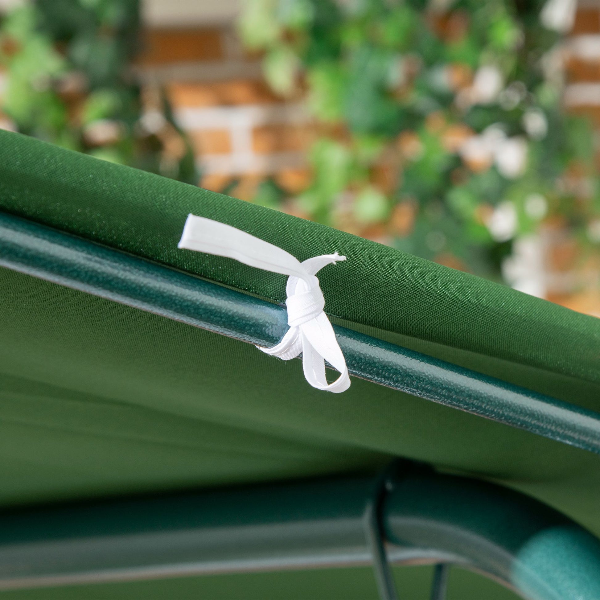 3-Seater Outdoor Garden Swing Chair with Adjustable Canopy and Steel Frame for Balcony, Terrace, Patio Load 240 kg 172x110x153 cm Green Stripe