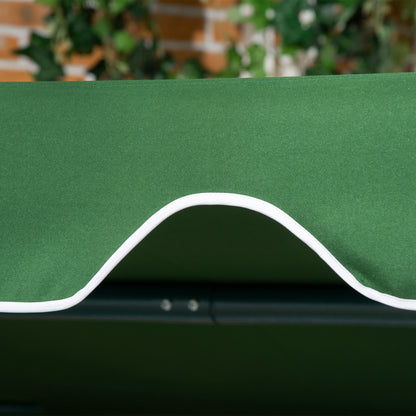 3-Seater Outdoor Garden Swing Chair with Adjustable Canopy and Steel Frame for Balcony, Terrace, Patio Load 240 kg 172x110x153 cm Green Stripe