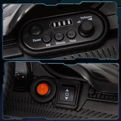 Kids Electric Car 12V Children's Car with 2.4 GHz Remote Control, 2 Motors, Kids Vehicle with Horn, LED, Music, Soft Start, Electric Vehicle with Training Wheel, for 3-5 Year Olds, Gray