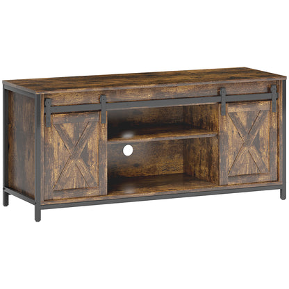 TV Cabinet TV Stand with 2 Sliding Doors 120 cm long TV Lowboard with integrated cable management for TVs up to 60 inches TV shelf for living room Brown 120 x 40 x 54 cm