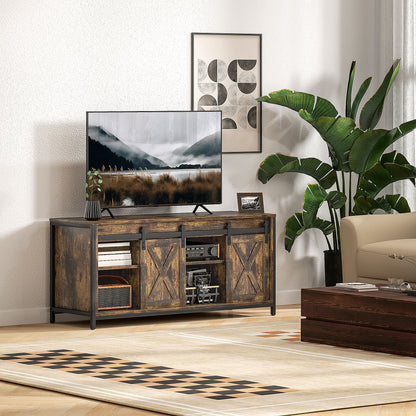 TV Cabinet TV Stand with 2 Sliding Doors 120 cm long TV Lowboard with integrated cable management for TVs up to 60 inches TV shelf for living room Brown 120 x 40 x 54 cm