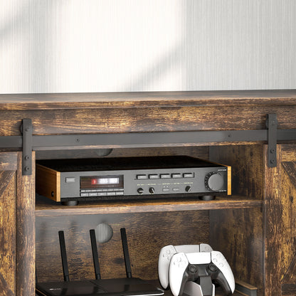 TV Cabinet TV Stand with 2 Sliding Doors 120 cm long TV Lowboard with integrated cable management for TVs up to 60 inches TV shelf for living room Brown 120 x 40 x 54 cm