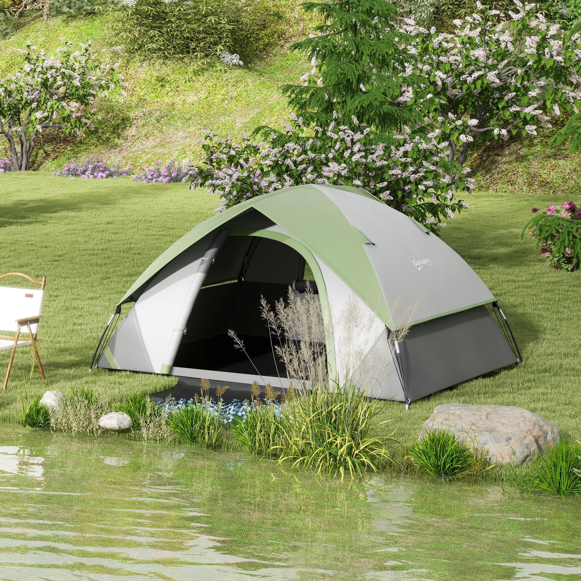 Dome Tent for 2 People Light, Stable Waterproof Family Tent with Door & Window Pack Bag, Hook, Camping Tent with 3000mm Water Column Tent for Camping Travel Trekking Garden