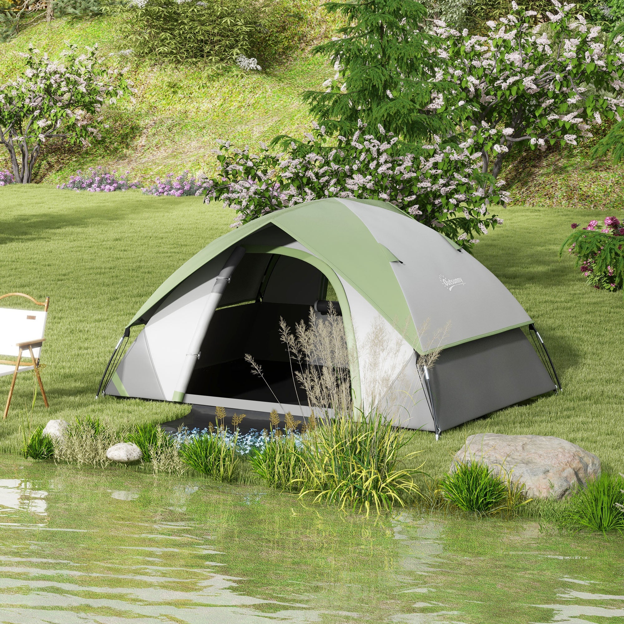 Dome Tent for 2 People Light, Stable Waterproof Family Tent with Door & Window Pack Bag, Hook, Camping Tent with 3000mm Water Column Tent for Camping Travel Trekking Garden
