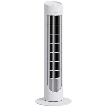 45W Tower Fan Quiet Vertical Fan with 3 Speeds 70° Oscillation for Living Room Bedroom Office Ø27x75 cm White
