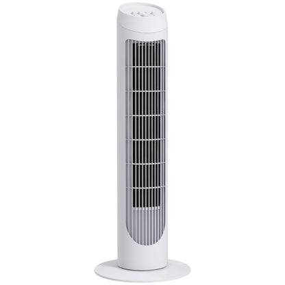 45W Tower Fan Quiet Vertical Fan with 3 Speeds 70° Oscillation for Living Room Bedroom Office Ø27x75 cm White