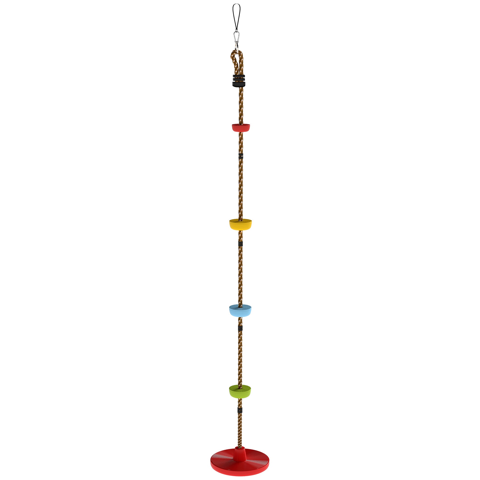 Ninja Line Kids Slackline Set with Swing & Platforms, Outdoor Play Equipment for Ages 3–8 — Red