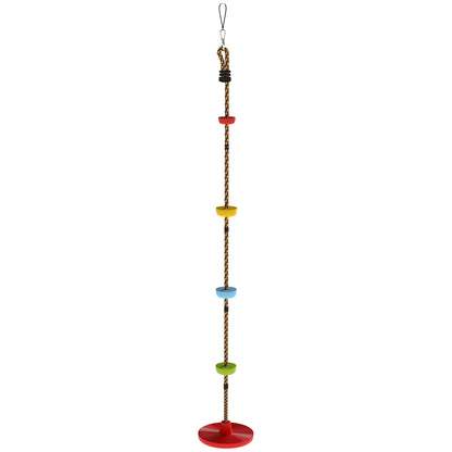 Ninja Line Kids Slackline Set with Swing & Platforms, Outdoor Play Equipment for Ages 3–8 — Red