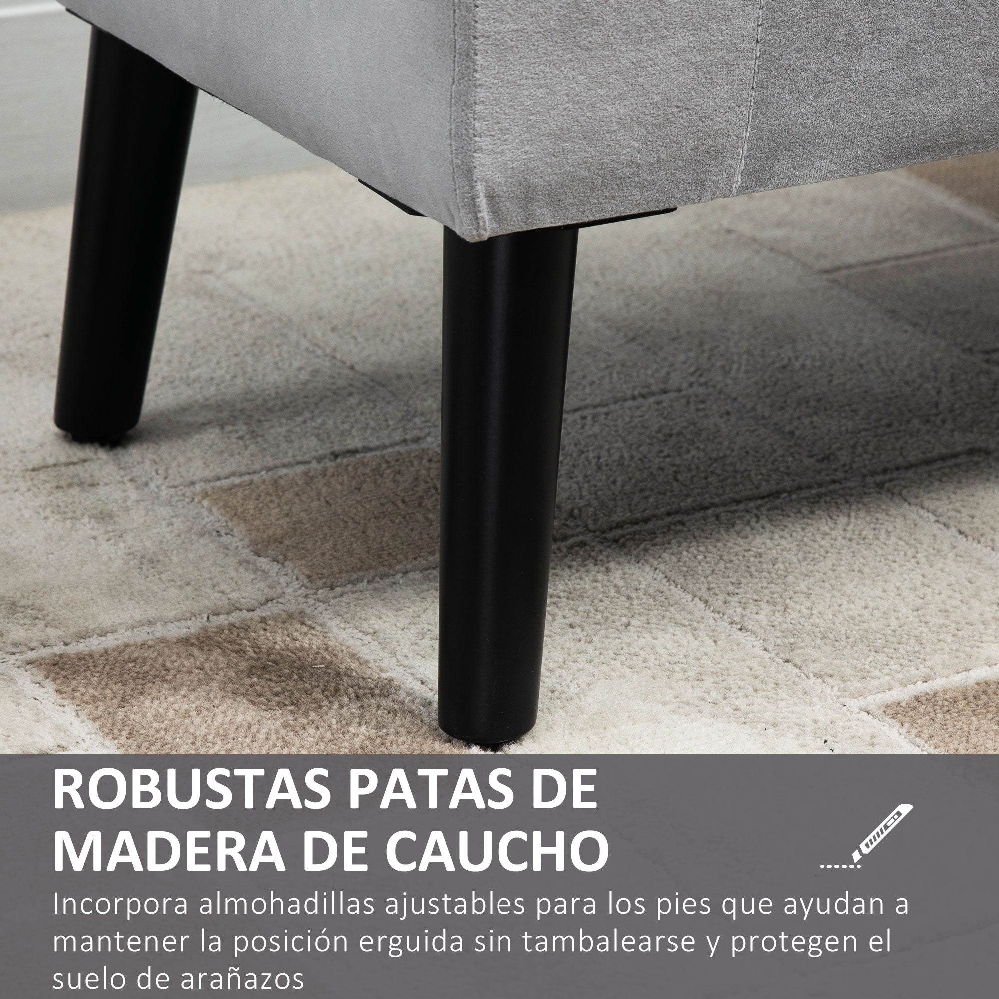 Storage Bench for Bedroom Upholstered Bench with Flip Top Armrests and Wooden Legs for Living Room 111.5x41x65 cm Light Gray