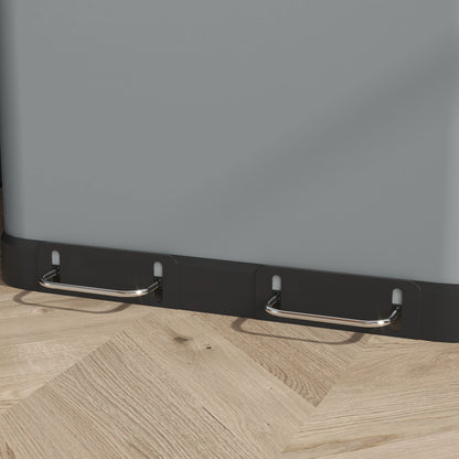 Trash Can 2 x 30L Pedal-Bin with Lid, Trash Can, Recycle Bin System Metal with Plastic Inner Bucket, Soft Close for Living Room, Office, Metal, 48.8 x 39.5 x 67 cm