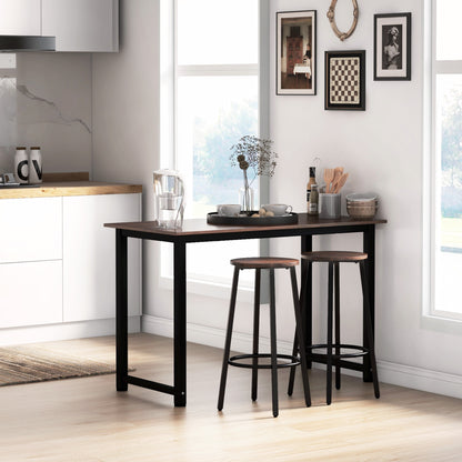 Bar Stool, Set of 2 Bar Chairs with Footrest, Counter Stool with Steel Frame, Counter Chair in Industrial Design, Kitchen Chair for Dining Room, Living Room, Rustic Brown