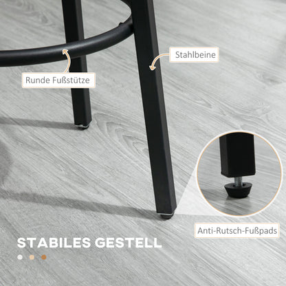 Bar Stool, Set of 2 Bar Chairs with Footrest, Counter Stool with Steel Frame, Counter Chair in Industrial Design, Kitchen Chair for Dining Room, Living Room, Rustic Brown