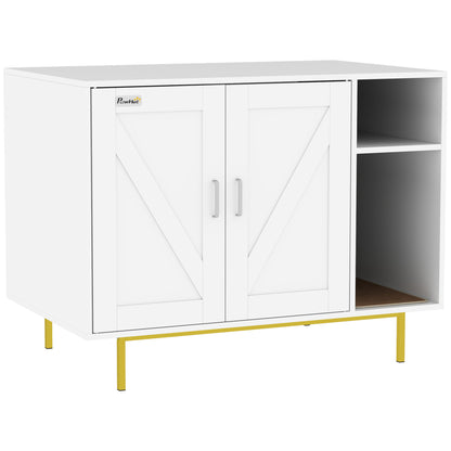 Cat Litter Box Cabinet Cat Litter Box with Scratching Pad and Storage Compartment Cat Litter Box for Living Room Bedroom 80x50x61 cm White