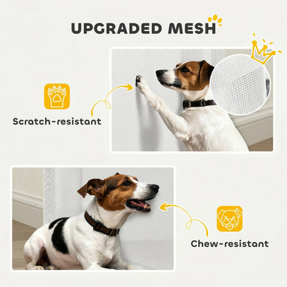 Retractable Stair & Door Safety Gate — Extends to 55 in, One-Hand Operation, Retractable Mesh Gate for Pets, Indoor/Outdoor, White