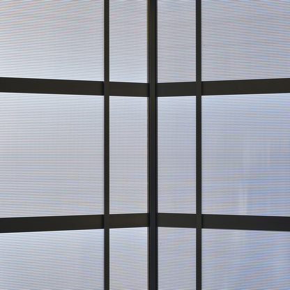 Garden Pavilion 2.5 x 1.5 m - barbecue shelter - 2 shelves - barbecue roof - black metal polycarbonate roof