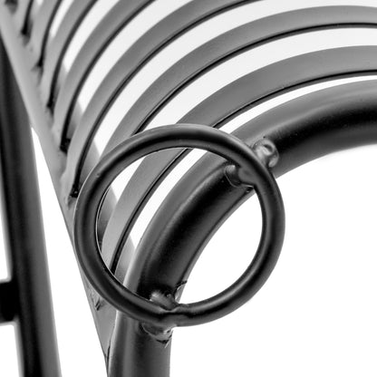 2-Seater Hanging Garden Bench in Metal dim. 137L x 58W x 52H cm Black