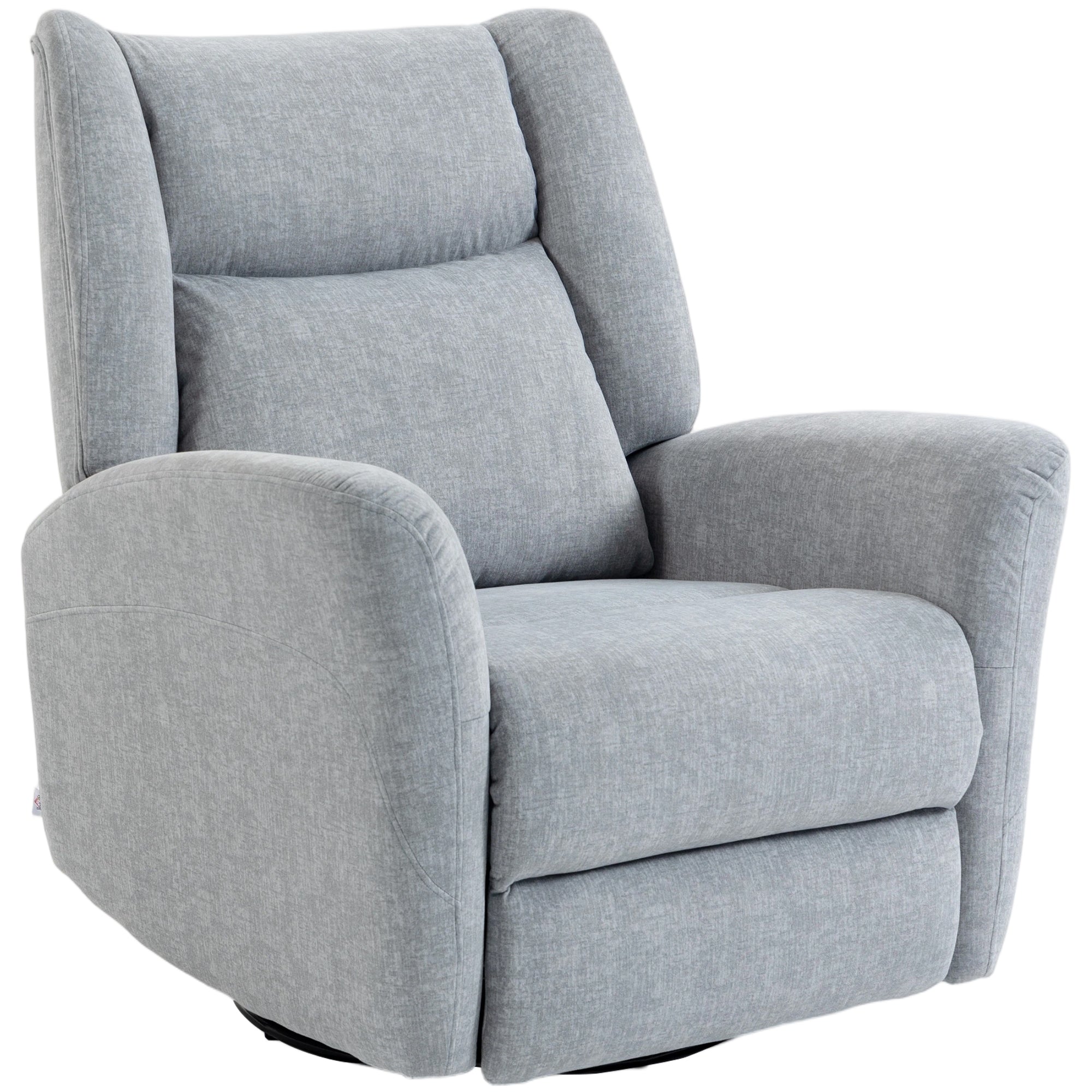 Recliner Chair with Footrest – Swivel, Rocking & 135° Recline, Wide Deep Seat, Scratch-Resistant Fabric, Light Gray