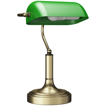 Vintage Banker Desk Lamp Banker Lamp E27 with 45° Adjustable Shade Tilt Switch for Home Office Library Green