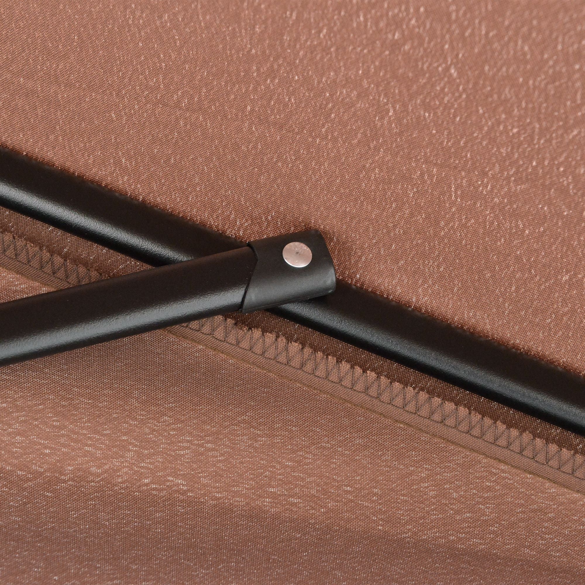 Half Umbrella - Balcony Parasol 5 Metal Struts 2.3 x 1.3 x 2.49 m High-Density Polyester Chocolate