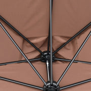 Half Umbrella - Balcony Parasol 5 Metal Struts 2.3 x 1.3 x 2.49 m High-Density Polyester Chocolate