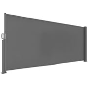 Retractable Side Awning - Privacy Screen with Wall Mount - Coated Side Awning - Windbreak 300x140cm - Awning for Balcony, Terrace, Garden Dark Gray