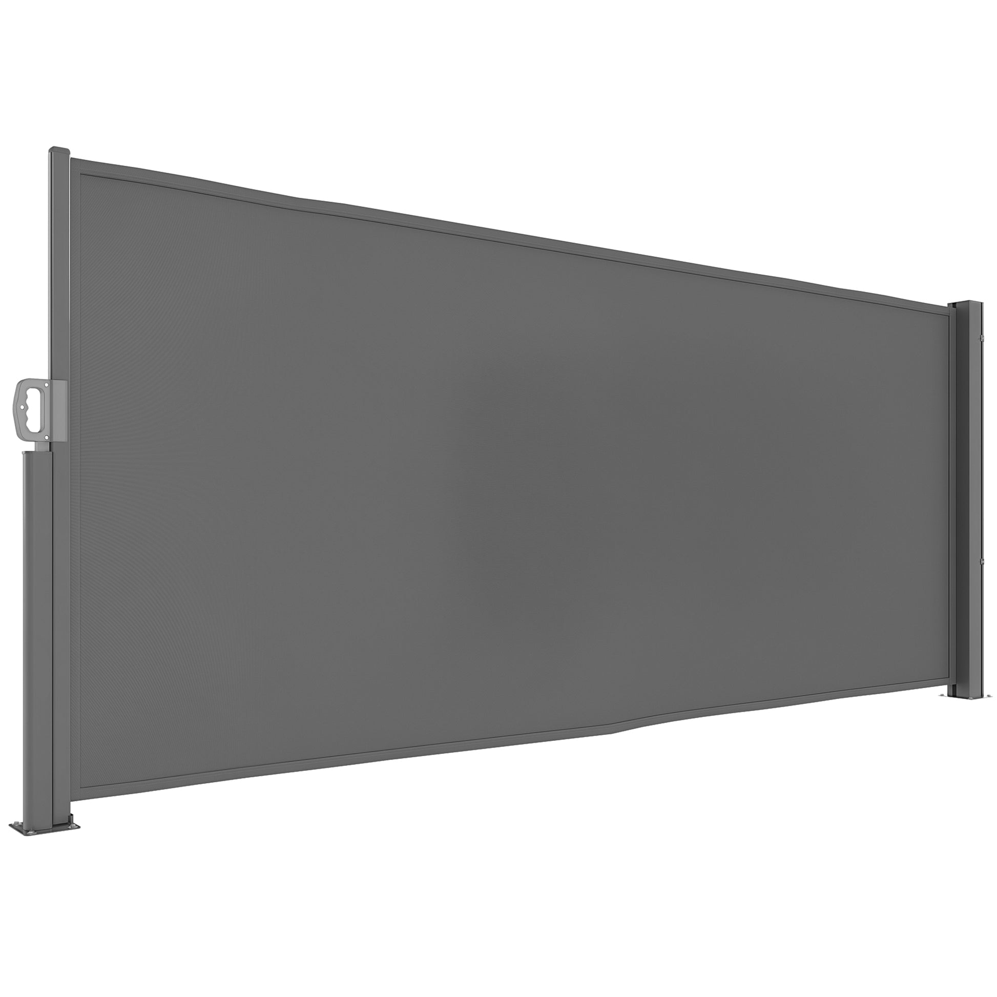 Retractable Side Awning - Privacy Screen with Wall Mount - Coated Side Awning - Windbreak 300x140cm - Awning for Balcony, Terrace, Garden Dark Gray