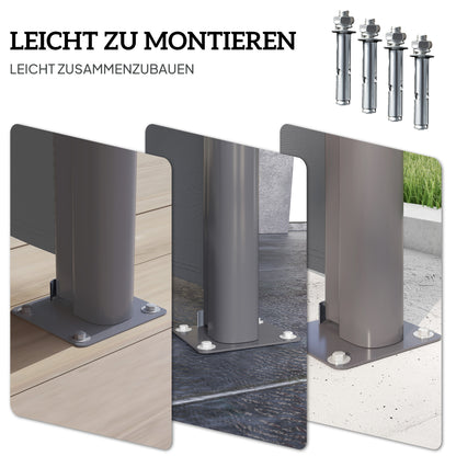 Retractable Side Awning - Privacy Screen with Wall Mount - Coated Side Awning - Windbreak 300x140cm - Awning for Balcony, Terrace, Garden Dark Gray